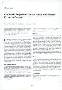 Clobetasol Propionate Cream Versus Halcinonide Cream in Psoriasis