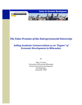 Selling Academic Commercialism As an “Engine” of Economic Development in Milwaukee