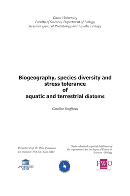 Biogeography, Species Diversity and Stress Tolerance of Aquatic and Terrestrial Diatoms