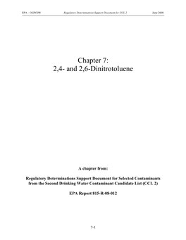 Chapter 7 (2,4- and 2,6-Dinitrotoluene)