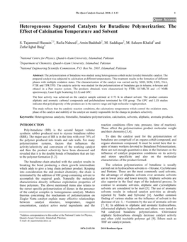 Heterogeneous Supported Catalysts for Butadiene Polymerization: the Effect of Calcination Temperature and Solvent