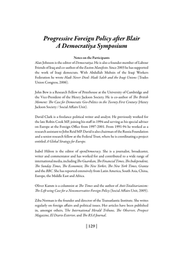 Progressive Foreign Policy After Blair a Democratiya Symposium