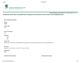 Biodiversity Conservation, Sustainable Land Management and Enhanced Water Security in Lake Tanganyika Basin