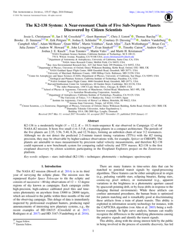 The K2-138 System: a Near-Resonant Chain of Five Sub-Neptune Planets Discovered by Citizen Scientists