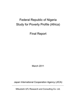 Federal Republic of Nigeria Study for Poverty Profile (Africa)