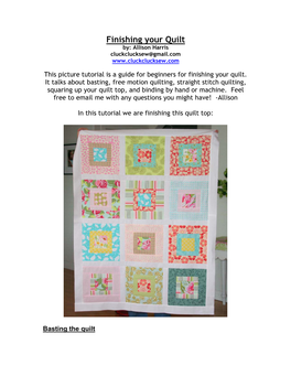 Finishing Your Quilt Guide