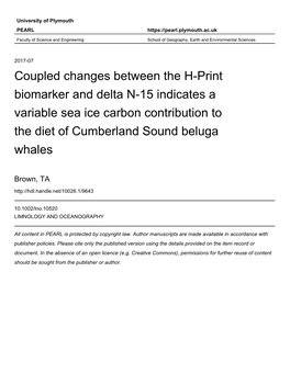 Coupled Changes Between the H-Print Biomarker and Δ15n Indicates a Variable Sea Ice
