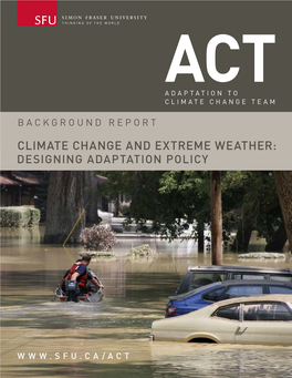 Climate Change and Extreme Weather: Designing Adaptation Policy