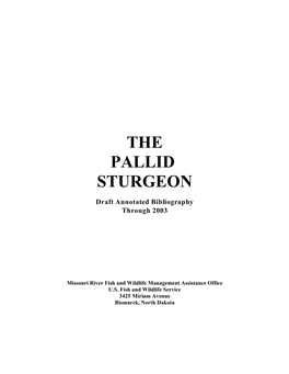 The Pallid Sturgeon
