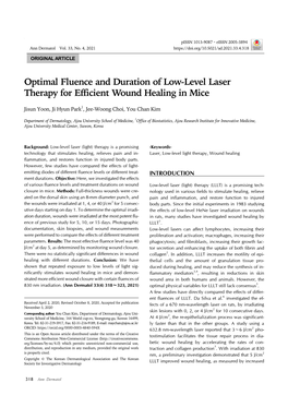 Optimal Fluence and Duration of Low-Level Laser Therapy for Efficient Wound Healing in Mice