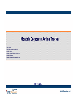 Monthly Corporate Action Tracker