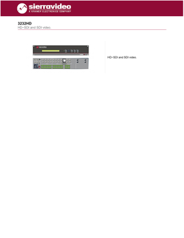 3232HD HD−SDI and SDI Video