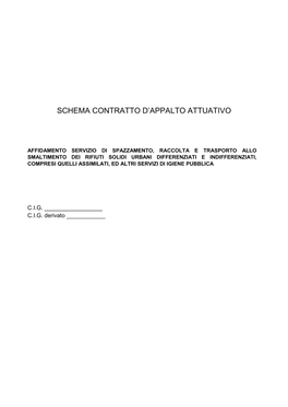 Schema Contratto Attuativo