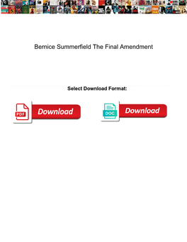 Bernice Summerfield the Final Amendment