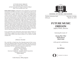 FUTURE MUSIC OREGON the Computer Music Center at the University of Oregon School of Music