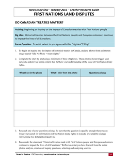 First Nations Land Disputes