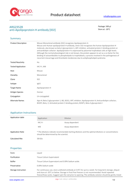 Anti-Apolipoprotein H Antibody [ID2] (ARG23528)