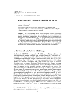 Acyclic High-Energy Variability in Eta Carinae and WR 140