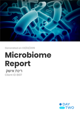Microbiome Report רינת אישק Client ID 8617 Overview