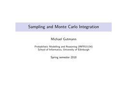 Sampling and Monte Carlo Integration