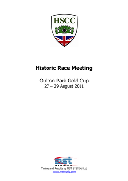 Historic Race Meeting Oulton Park Gold