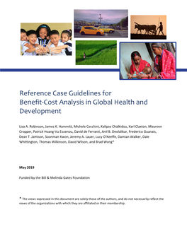 Reference Case Guidelines for Benefit-Cost Analysis in Global Health and Development