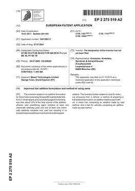 Improved Fuel Additive Formulation and Method of Using Same