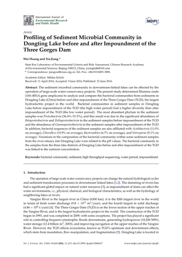 Profiling of Sediment Microbial Community in Dongting Lake