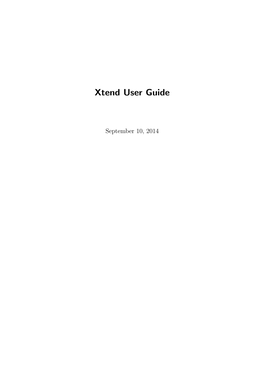 Xtend User Guide