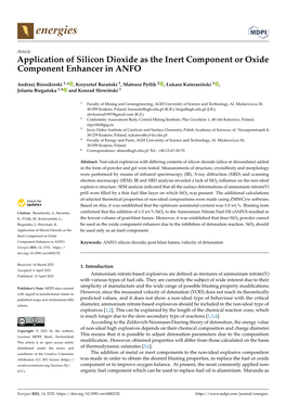 Application of Silicon Dioxide As the Inert Component Or Oxide Component Enhancer in ANFO