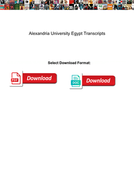 Alexandria University Egypt Transcripts