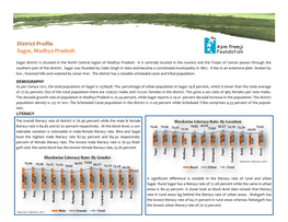 District Profile Sagar, Madhya Pradesh