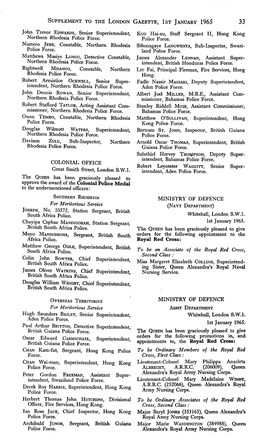 Supplement to the London Gazette, Ist January 1965 33