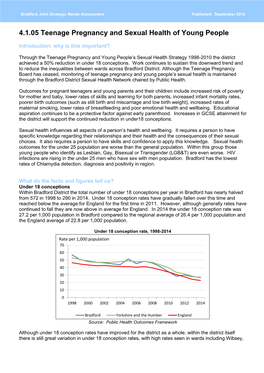 4.1.05 Teenage Pregnancy and Sexual Health of Young People