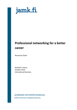 Professional Networking for a Better Career