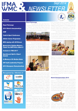 Contents: Royal Patronage 2014 World Cham Pionshi Ps AGM Youth