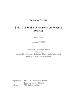 SMS Vulnerability Analysis on Feature Phones