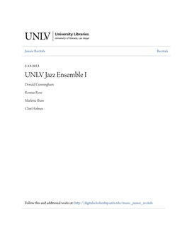 UNLV Jazz Ensemble I Donald Cunningham