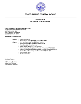 State Gaming Control Board