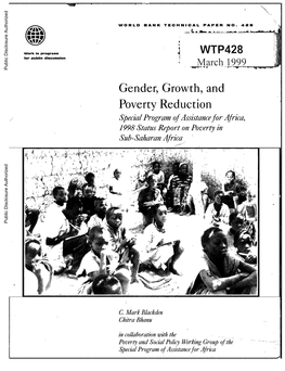 Gender, Growth, and Poverty Reduction