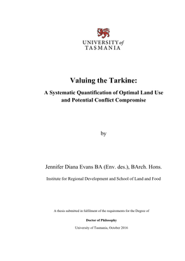 Valuing the Tarkine