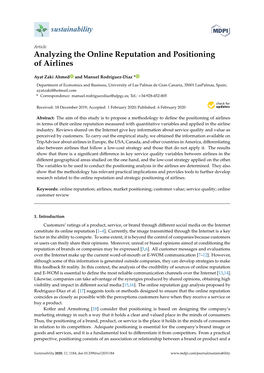 Analyzing the Online Reputation and Positioning of Airlines