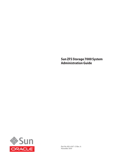SUN ZFS Storage 7000 System Administration Guide.Pdf