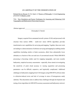 An Abstract of the Dissertation Of