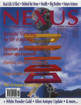 NEXUS NEW TIMES MAGAZINE Volume 3, Number 6 OCTOBER - NOVEMBER 1996 PO Box 30, Mapleton Qld 4560, Australia