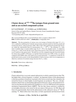 Cluster Decay of Ba Isotopes From