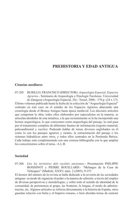 Prehistoria Y Edad Antigua