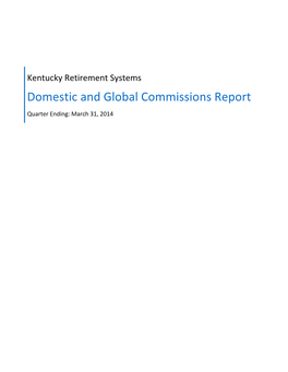 Domestic and Global Commissions Report