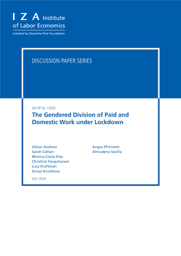 The Gendered Division of Paid and Domestic Work Under Lockdown