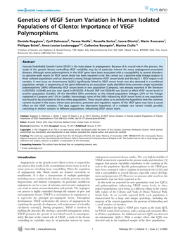 Importance of VEGF Polymorphisms